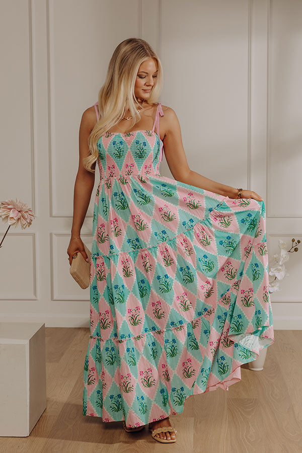 Patio Chic Floral Tiered Maxi Dress Image - 1