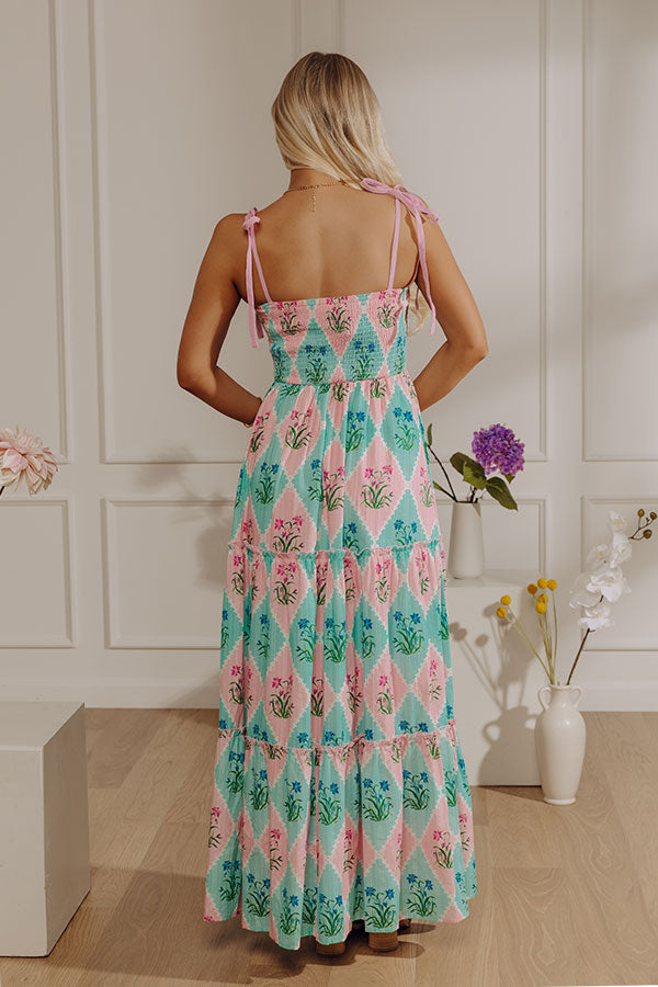 Patio Chic Floral Tiered Maxi Dress Image - 5