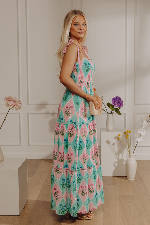 Patio Chic Floral Tiered Maxi Dress Image - 4