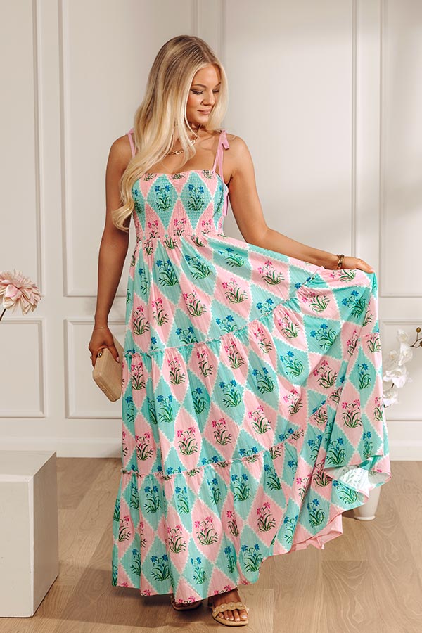 Patio Chic Floral Tiered Maxi Dress Image - 1