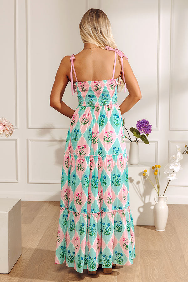 Patio Chic Floral Tiered Maxi Dress Image - 5
