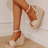 The Eliana Faux Leather Espadrille Wedge in Cream Image - 1