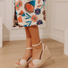 The Eliana Faux Leather Espadrille Wedge in Cream Image - 1