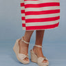 The Eliana Faux Leather Espadrille Wedge in Cream Image - 1