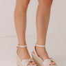 The Eliana Faux Leather Espadrille Wedge in Cream Image - 1