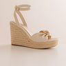 The Eliana Faux Leather Espadrille Wedge in Cream Image - 1