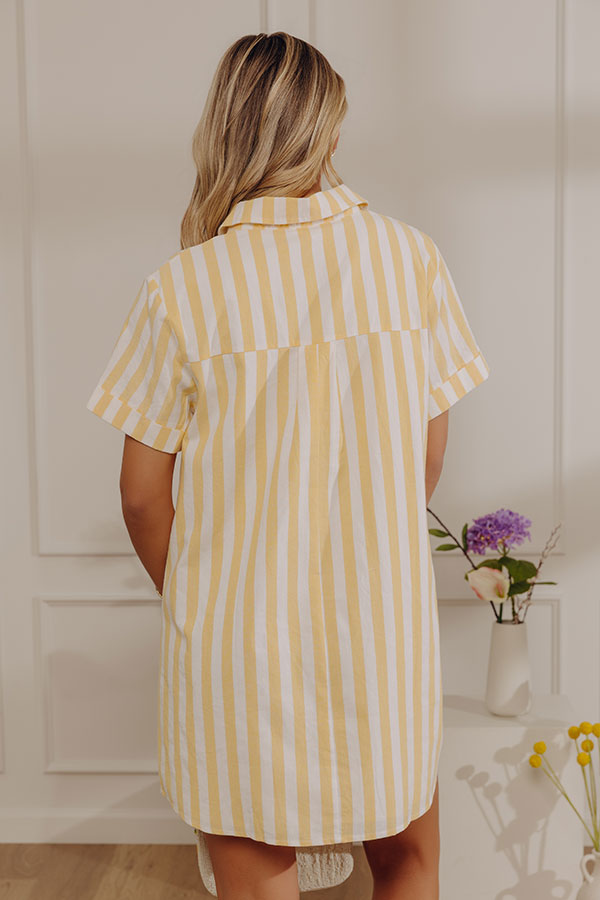 Yacht Club Chic Stripe Mini Dress in Yellow Image - 5