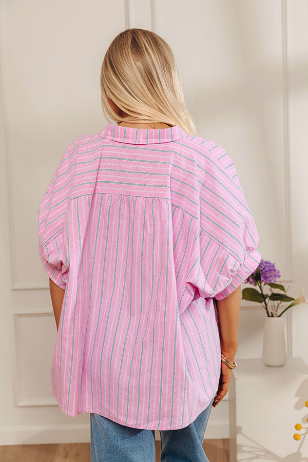 Modern Lines Oversized Button Up Top Image - 4