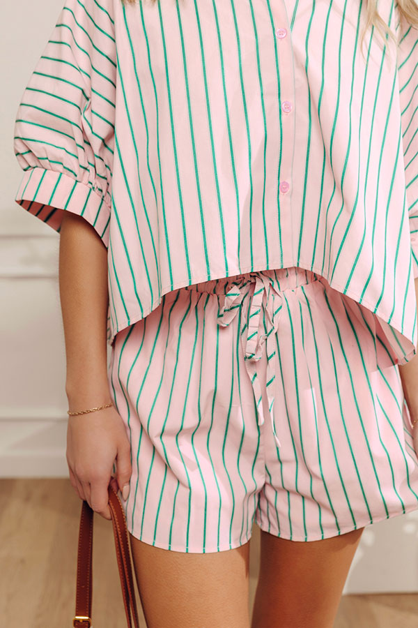 Pretty Stripes High Waist Stripe Shorts Image - 4