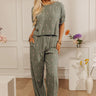 Palm Tree Paradise High Waist Embroidered Wide Leg Pants Image - 1