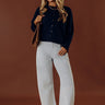 JUST USA Mae Midrise Barrel Leg Stripe Jean Image - 1