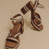 The Adelaide Linen Woven Platform Heel in Chocolate Image - 1