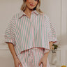 Pretty Stripes Oversized Button Up Top Image - 1
