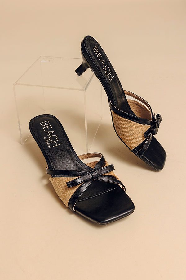 Porter Faux Leather Kitten Heel in Black