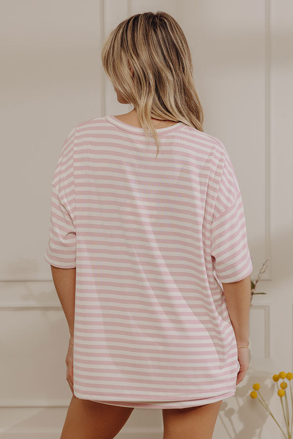 Simple And Sweet Oversized Stripe Tee Image - 3