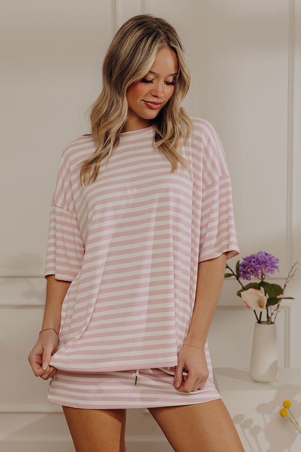 Simple And Sweet Oversized Stripe Tee Image - 1