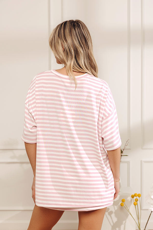 Simple And Sweet Oversized Stripe Tee Image - 3