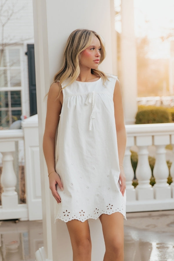 Simple Moments Embroidered Mini Dress Image - 4