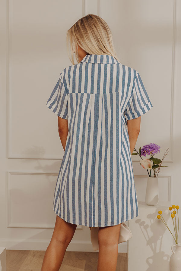 Yacht Club Chic Stripe Mini Dress in Navy Image - 4