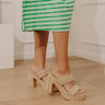 Gem Woven Platform Heel in Beige Image - 1