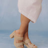 Gem Woven Platform Heel in Beige Image - 1