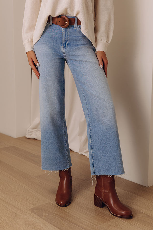 JUST USA Natalia High Waist Wide Leg Jean in Light Wash Image - 1