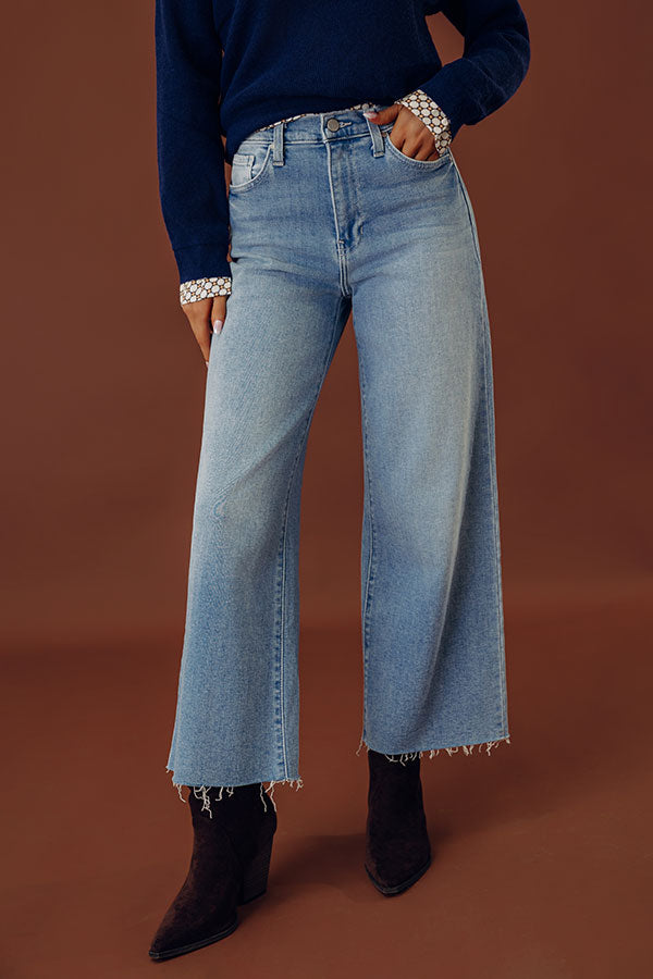 JUST USA Natalia High Waist Wide Leg Jean in Light Wash
