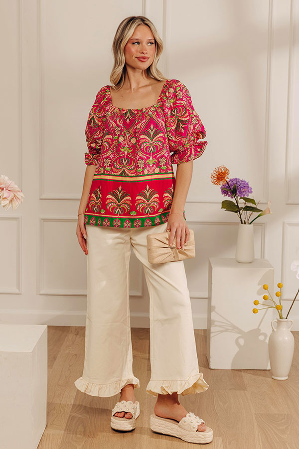 Bright Blooms Floral Shift Top