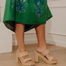 Gem Raffia Woven Platform Heel in Natural Image - 1