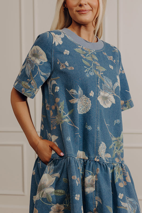 hydrangea chiffon draped mini dress oscar de la renta hydrangea chiffon draped mini dress Hydrangea Embroidered Mini Dress