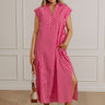 Sweet Stripes Midi Dress in Hot Pink Image - 1