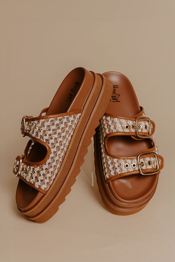 Word On The Street Woven Platform Sandal in Brown Image - 3