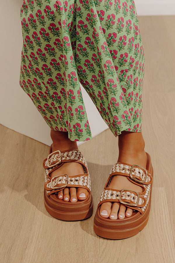 Word On The Street Woven Platform Sandal in Brown Image - 1