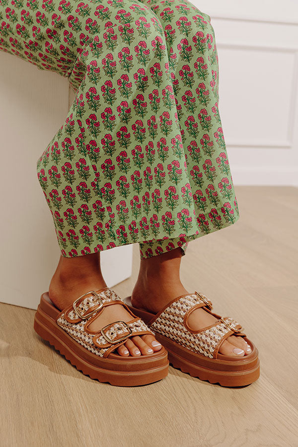 Word On The Street Woven Platform Sandal in Brown Image - 2