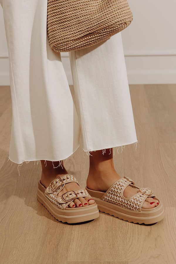 Word On The Street Woven Platform Sandal in Oatmeal Image - 3
