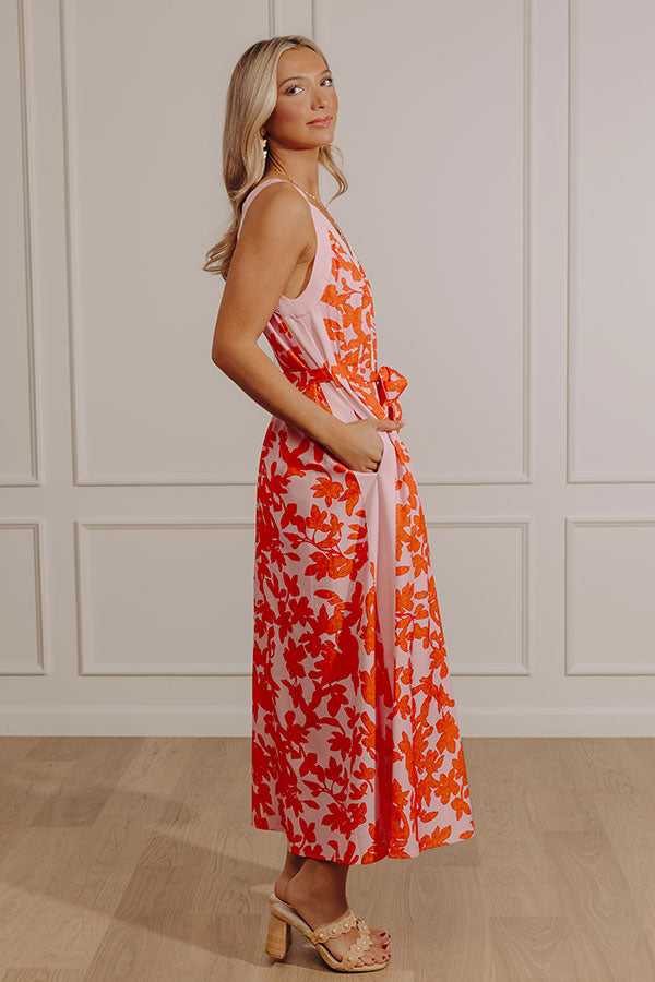 Vacay Bliss Floral Maxi Dress in Tangerine Image - 3