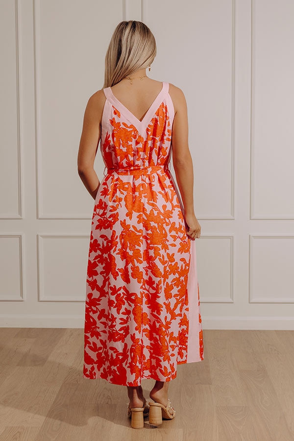 Vacay Bliss Floral Maxi Dress in Tangerine Image - 4