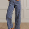 JUST USA Tobi Midrise Stripe Barrel Leg Jean Image - 1