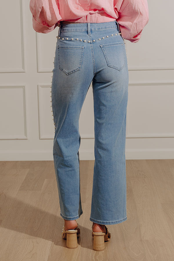 The Perla High Waist Embellished Wide Leg Jean Image - 3