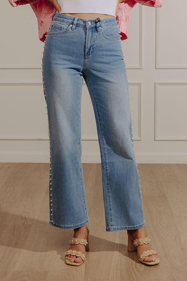 The Perla High Waist Embellished Wide Leg Jean Image - 1