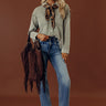 Always Easygoing Vintage Wash Terry Jacket in Sage Image - 1