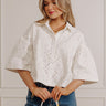 Airy Romance Eyelet Button Up Top Image - 1