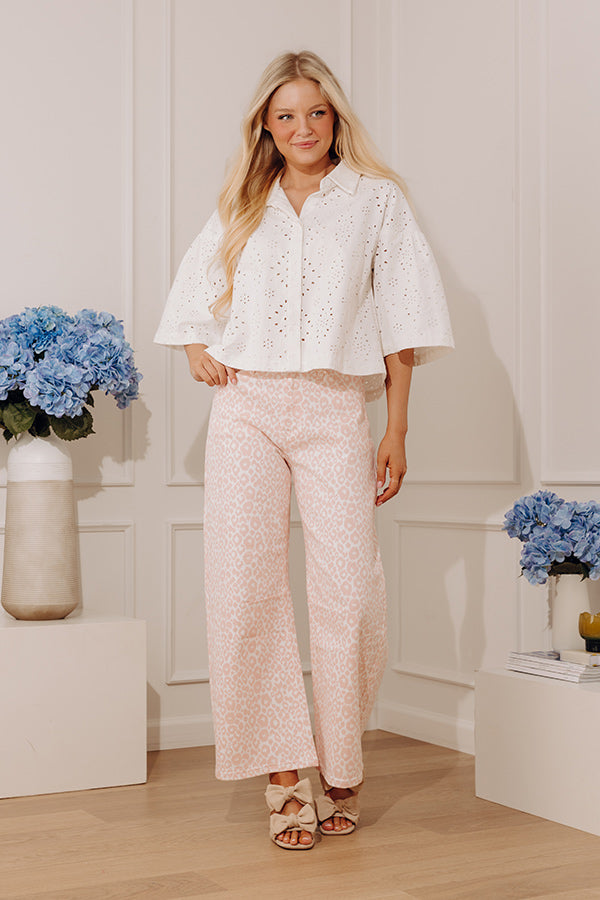 Airy Romance Eyelet Button Up Top Image - 2