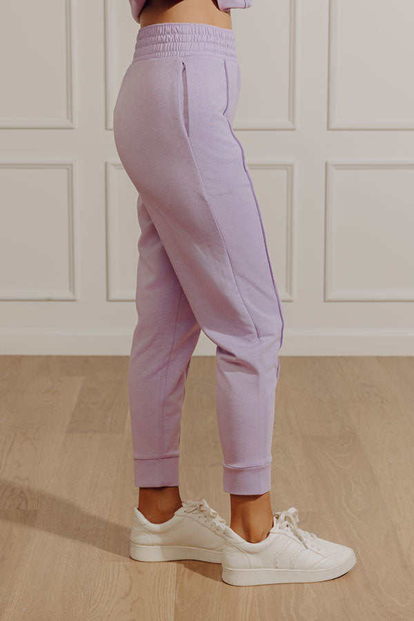 Effortlessly Soft High Waist Scuba Pants in Lavender Image - 2