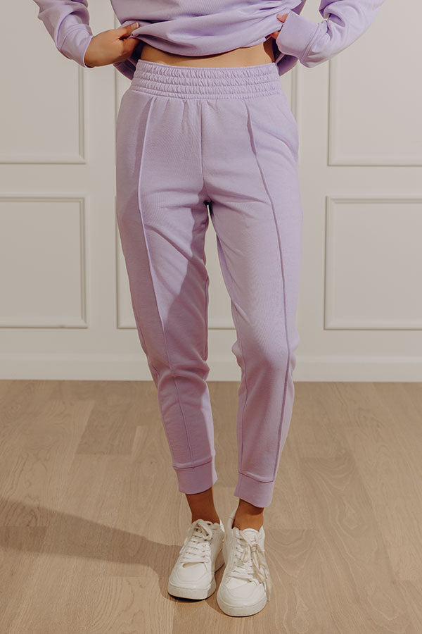 Effortlessly Soft High Waist Scuba Pants in Lavender