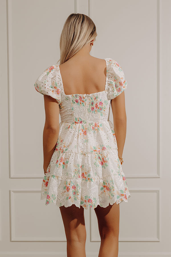 Garden Crush Floral Eyelet Mini Dress S / ivory Garden Crush Floral Eyelet Mini Dress S / ivory