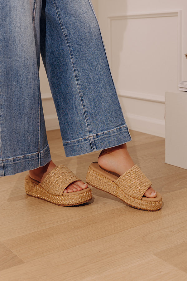 The Taniya Raffia Woven Platform Wedge