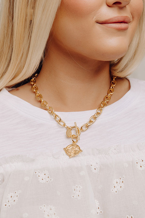 Susan Shaw Bee Intaglio Toggle Necklace