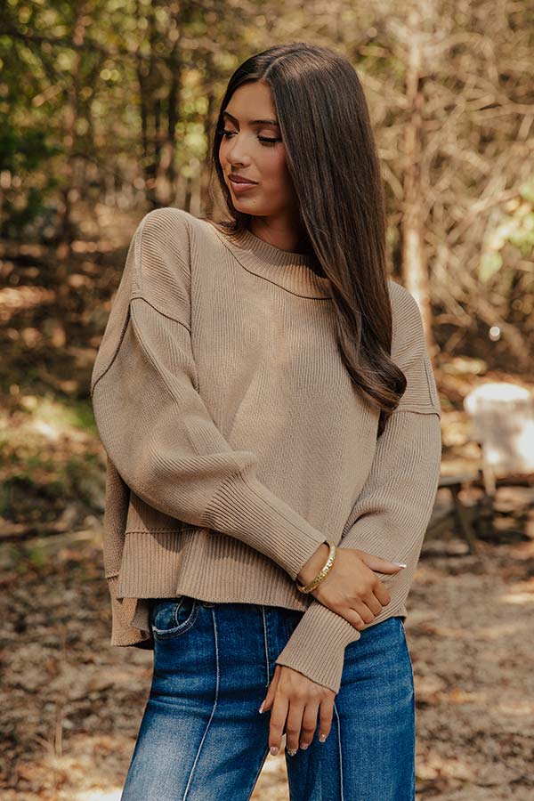 Casual Cutie Knit Sweater in Light Mocha Image - 1