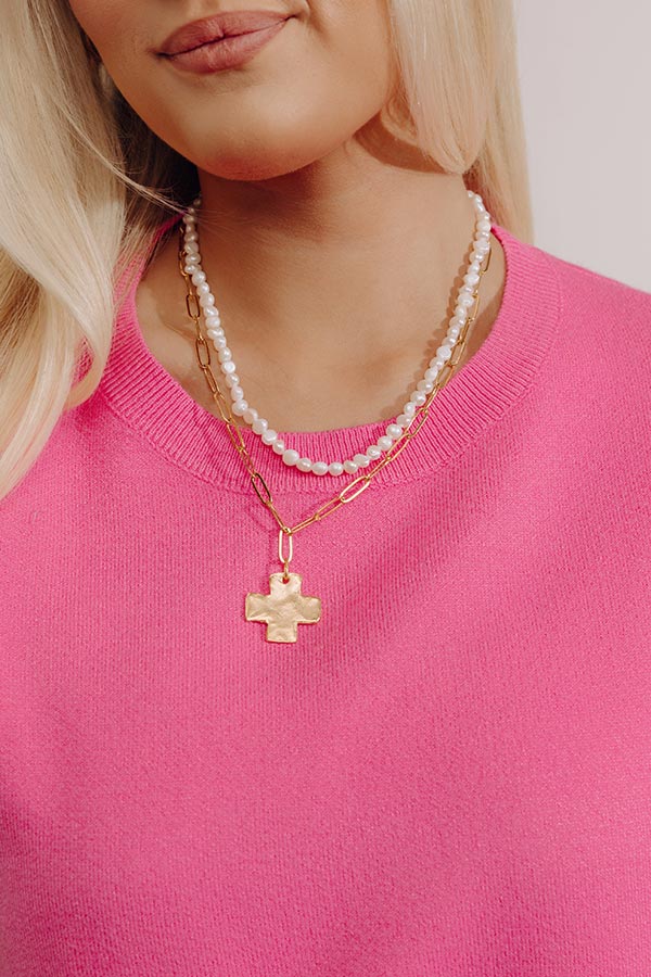 Susan Shaw Cross Piper Paperclip Necklace Image - 1